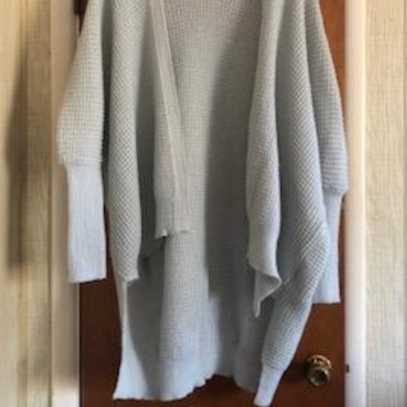 Baby Blue, Oversized, Open Front, Soft, Cocoon Sweater, Size: Small - Picture 2 of 9